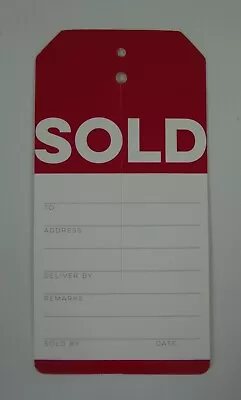 Qty. 50 Sold Tags With Slit Merchandise Tags Red / White  • $8.99