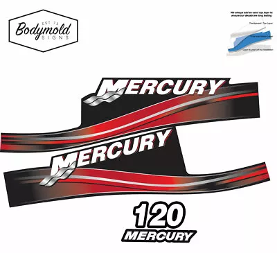  Mercury 2017 Outboard Decals 2 Stroke 120hp RED Set • $62.99