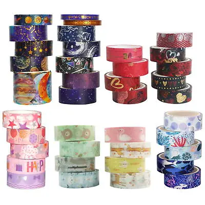 £11.99 • Buy Washi Tape Pack Set Decorative Adhesive Masking Tape For Paper Crafts & Gifts