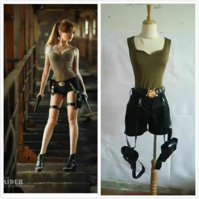 Hot！Tomb Raider Lara Croft Cosplay Costume Full Set • £72