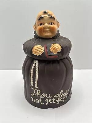 Vintage Monk Cookie Jar  Thou Shalt Not Get Fat   1960’s • $45