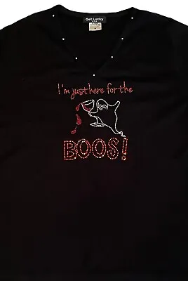 I'm Just Here For The Boos! Funny Halloween Shirt Top -Black Color • $21.95