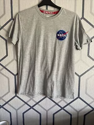 Alpha Industries NASA T Shirt Men’s Large L Grey  • £12.99