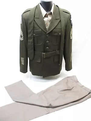 CURRENT US ARMY DRESS UNIFORM SET  PINKS & GREENS  JACKET + PANTS BROWN ASUs • $399.95