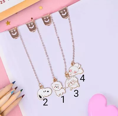 Cute Kawaii Bookmark Animals Chain Stationary Gift School Office Korean Japanese • £3.99