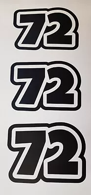 Racing Number 4 X3  Sticker Decal X3 Motox Or Go Kart. BLACK ES72 • £3