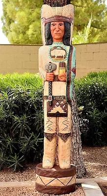 5' Cigar Store Indian THE SCOUT TURQUOISE ROBE 5 Ft Wood Sculpture F Gallagher • $1949