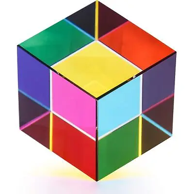 50*50*50mm  Cube Prism Optical Color Experiment Toys Home Color Decoration • $22.40