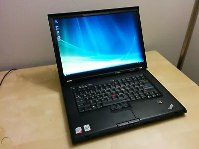 IBM Lenovo T500 Widescreen Laptop 64 Bit XP Pro Office 2000 8GB WkGr8GdBat4y • $189.97