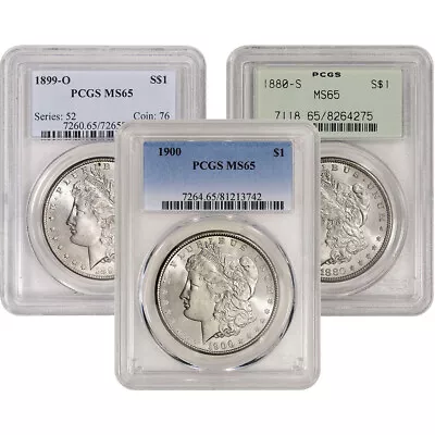 US Morgan Silver Dollar $1 - PCGS MS65 - Pre 1921 Random Date And Label • $180.92