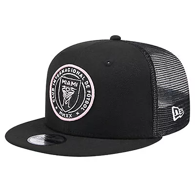 Youth New Era Black Inter Miami CF Evergreen Trucker 9FIFTY Snapback Hat • $32.99