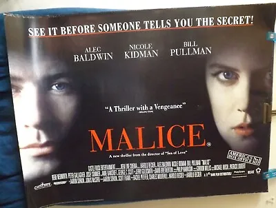 Malice  Alec Baldwin Nicole Kidman Original Quad Cinema Poster • £7.99