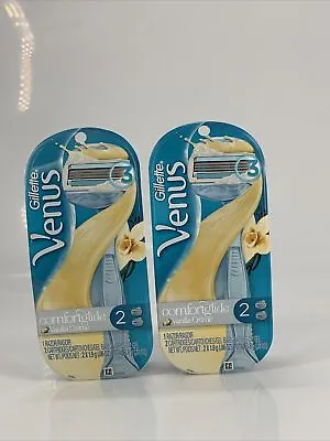Lot Of Gillette Venus Comfort Glide Vanilla Creme 1 Razor  2 Cartridges New • $9.16