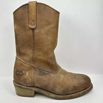 Work N Sport Vintage Steel Toe Brown Leather Boot Men 9 D 9699 • $35.05