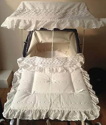 Sun Canopy Only NO BEDDING For Silver Cross Coach Built Pram Kensington Balmoral • £59.99