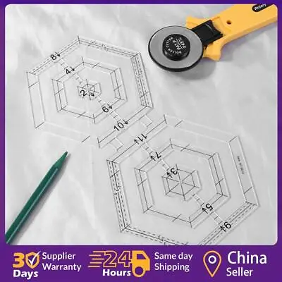 Handmade Quilt Templates Acrylic Patchwork Ruler DIY Quilter Drawing Tool(D ☘️ • £4.67