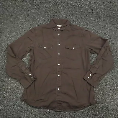 Mossimo Supply Co Shirt Adult Medium Brown Athletic Cut Snap Button Up Mens • $17.99