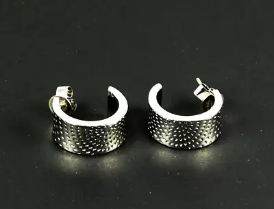 MOVADO Sterling Silver Concave Hoop Earrings • $190