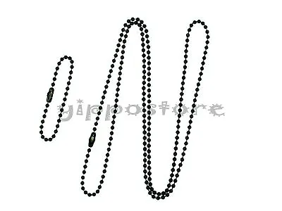 Black Military Army Dog Tag 2.4 Mm Diameter Ball Chain Set (27  & 4.5 ) • $4.95