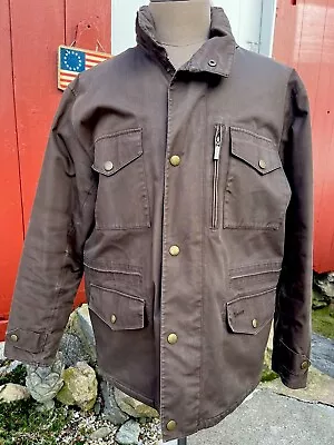 IMPRESSIVE Barbour Sapper Wax Cotton Brown Field Hooded Jacket Size XL Versatile • $119.99