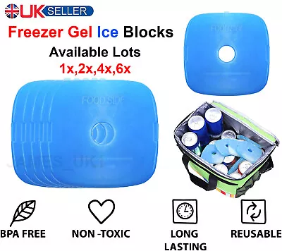 Reusable Ice Blocks For Cool Box Lunch Freezer Cooler Bag Slim Long Lasting Gel • £3.49