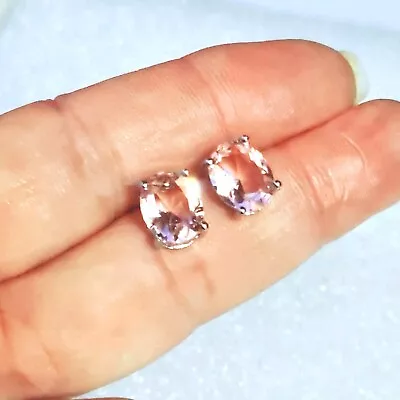 925 Silver Genuine Natural Tanzanite Pink Earrings • £5.99