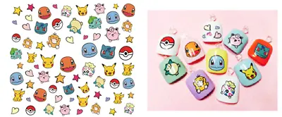 $3.99 • Buy Pokemon Nail Decal Stickers Pikachu Cartoon Self Adhesive Nail Art Decor 