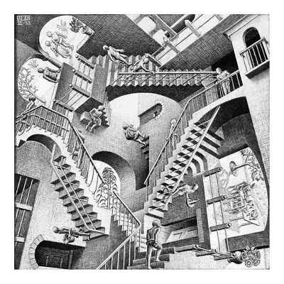M C Escher Relativity Wall Art Painting Poster Print 24x24 Inches • $23.59