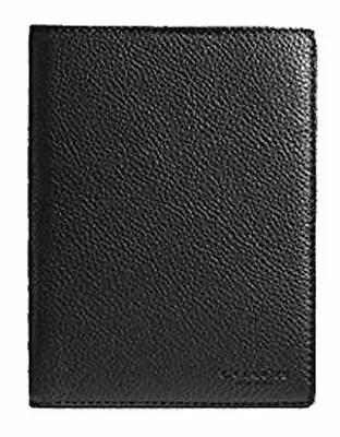 NEW! Authentic! Black COACH Pebbled Leather Passport Case Travel Wallet F93604 • $135.36