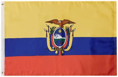 Ecuador Ecuadorian Country 100D Woven Poly Nylon 2x3 2'x3' Flag Banner Grommets • $8.88