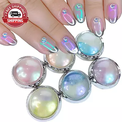 Mermaid Chrome Nail Powder Aurora Pearl Nail Glitter Dust Metallic Mirror Effect • $17.12