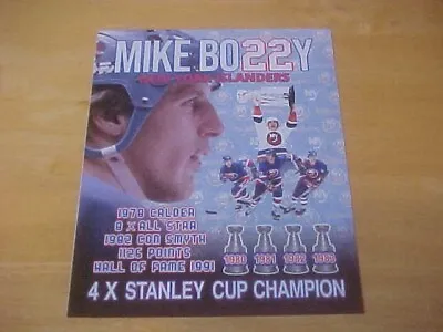 Mike Bossy Stanley Cup Career Stats 8x10 Color Photo FREE SHIPPING 3/MORE • $4.95