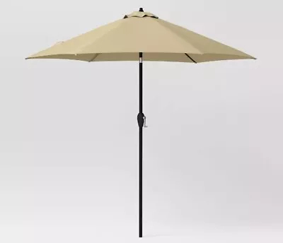 Market Patio Umbrella With Base 7 Ft Wide Ajustible Height To 9 Ft Beige  • $49