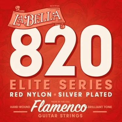 La Bella Guitar Strings Nylon #820 Red Nylon Silver Plated Flamenco • $14.07