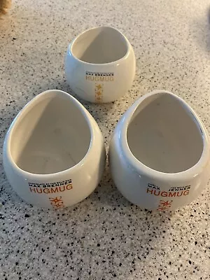 Max Brenner HugMug  Chocolate By The Bald Man  Mugs Ceramic Ivory Set OF 3 • $13.60