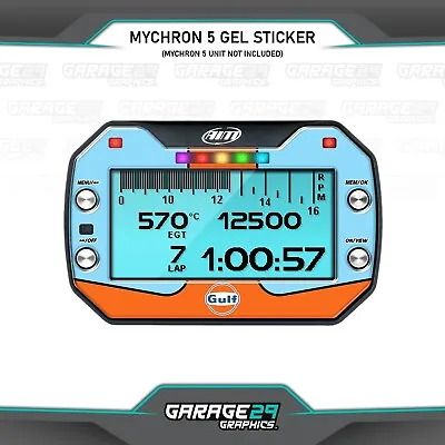 Gulf Style Mychron 5 Gel Lap Timer Sticker • $19.88