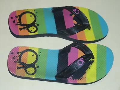 Vintage OP Rainbow Flip Flop Thong Sandals Womens Sz 5-6 • $24.75