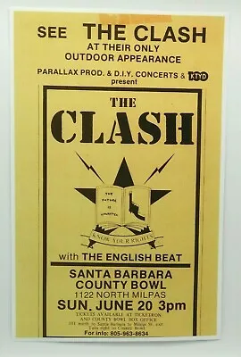 $14.95 • Buy The Clash Punk Rock Concert Poster, Know Your Rights! Live In Santa Barbara 1982