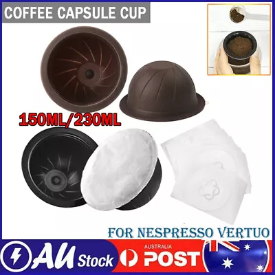 Coffee Capsule Cup Set Reusable Pods Refillable Self Stick For Nespresso Vertuo • $9.49