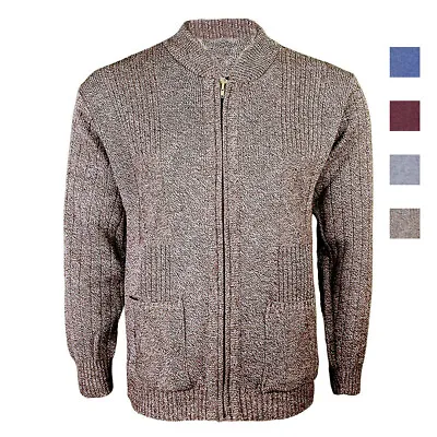 £17.89 • Buy Zip Up Cardigan Jumper Sweater V Neck Two Pockets Classic Knitted S-XXL Mens 215