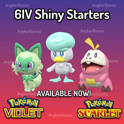 $12 • Buy ✨ Shiny Starters ✨ Sprigatito Quaxly And Fuecoco ✨6IV✨Pokemon Scarlet & Violet
