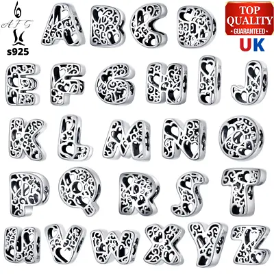 S925 Charm Bead Alphabet Birthday Names Letter A - Z Vintage Genuine AFG - UK • £19.99