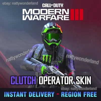 Call Of Duty Modern Warfare 3 Monster Energy CLUTCH Operator Skin COD MW3 RARE • $1.39