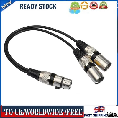 £5.39 • Buy 30cm 3Pin XLR Female To Dual 2 Male Y Splitter Mic DJ Cable Adapter Audio Cable