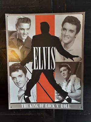 Elvis Presley King Of Rock N Rock Wall Decor Tin Sign 15x12 • $22