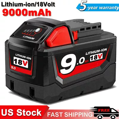 For Milwaukee M18 18-Volt Lithium High Capacity Battery Pack HD 9.0Ah 48-11-1890 • $29.63