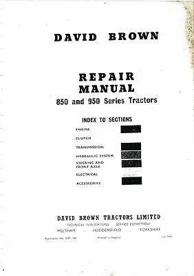 David Brown 850 880 950 990 Implematic Tractor Workshop Service Manual • £14.60