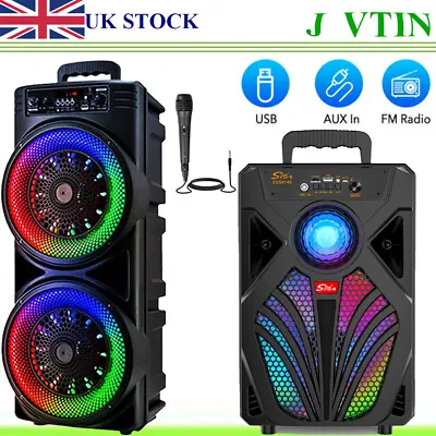 Bluetooth Party Speaker Heavy Bass Stereo Subwoofer Party RGB Karaoke Speakers • £21.84