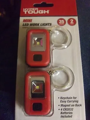 Hyper Tough Mini LED Work Lights On A Key Ring / 35 Lumens Each / 2 Pk / NWT- B7 • $9.99