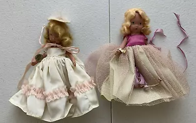 Lot Of 2 Vintage Nancy Ann Storybook Dolls- Bisque- Frozen Legs With Name Tags • $13.50